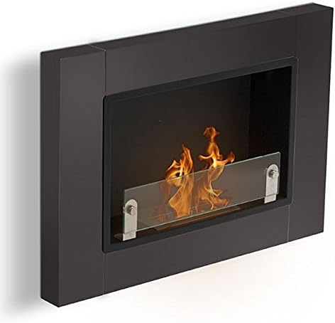 Angel – Black Bio Ethanol Fireplace (Pan, Wall)
