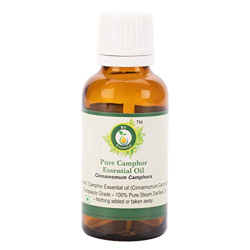 R V Essential Pure Camphor Essential Oil 100ml (3.38oz)- Cinnamomum Camphora (100% Pure and Natural Steam Distilled)
