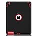 Fingic for iPad 2/3/4 Case - Red 3 Layer Armor High-Impact Rugged Shockproof Protective Case for Kids, Black/Red