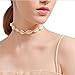 Keyzone Women White Velvet Rope Conch Shell Pendant Choker Necklace