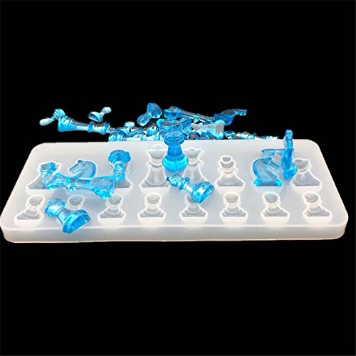 International Chess Shape Clay Mold, Epoxy Resin, Pendant Silicone Mold with Jewelry Molds,Earring Necklace Making and DIY Craft Making,Fondant Candy Mold