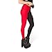 Ensasa Black Red Poker Digital Print Fashion Spandex Strechy Legging, Black Red Small