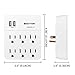 BESTTEN 6-Outlet Wall Mount Surge Protector, 2.4A Dual USB Charging Ports, 15A/125V/1875W, ETL Listed