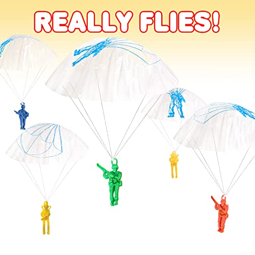 ArtCreativity Mini Paratroopers with Parachutes, Bulk Pack of 36, Vinyl