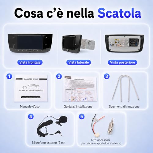 MAVYULQEF Linux Car Radio is compatible with Fiat Punto 2010-2016/Linea 2012-2015 Launch Light/Bluetooth/Wireless CarPlay/Android Auto/FM/AM/RDS/USB