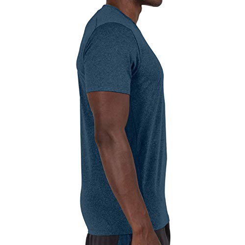 Alive Men's Tee Shirt Active Quick Dry Workout Short Sleeve Shirts Crew Neck (Large, Nautilus Heather-V Neck)