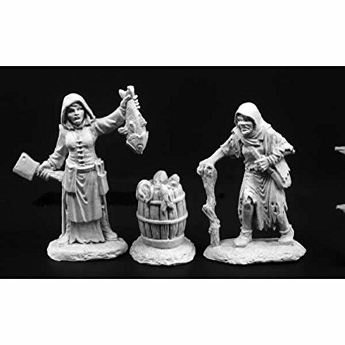 Townsfolk Dreadmere Fishwife And Crone Miniature 25mm Heroic Scale Dark Heaven Legends