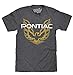 Tee Luv Pontiac Firebird Shirt - Vintage Pontiac Car Logo Shirt (Charcoal Heather) (L)