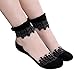 Clearance! Coromose Ultrathin Transparent Lace Elastic Short Socks (Black)