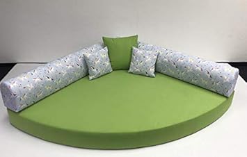 Kuschelecke Viertelkreis 140cmx140cm Inkl Kissen Einhorn Grun Bunt