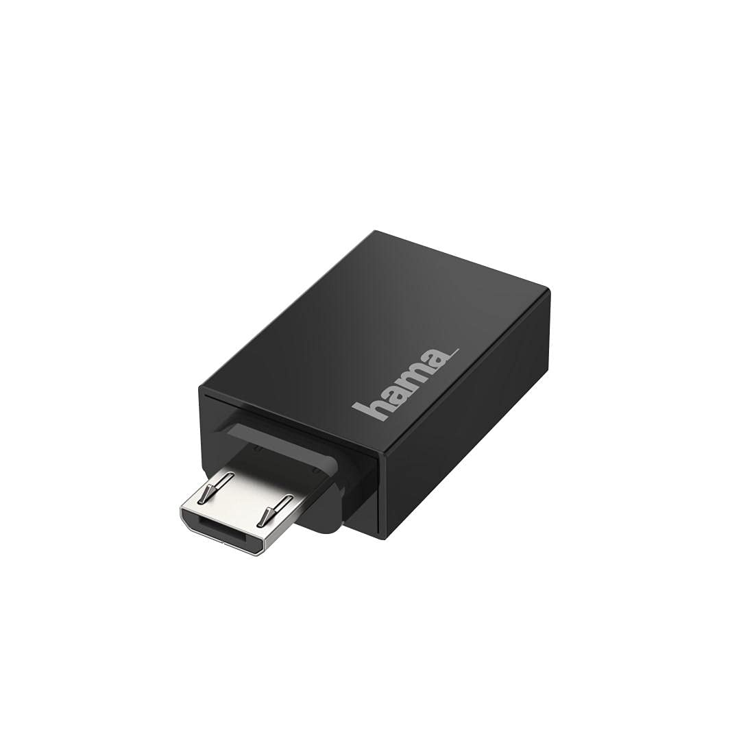Hama USB OTG Adapter, Micro USB Male - USB A Female for Devices such as Tablet to Printer, Data Transfer 480 Mbps, USB 2.0