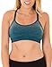 3 Pack Kalon Nylon Spandex Racerback Comfort Bras (S/M, Maroon/Navy/Teal)