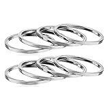 Set of 4 Women's Plain Band Knuckle Stacking Midi Rings by Silver Phantom Jewelry