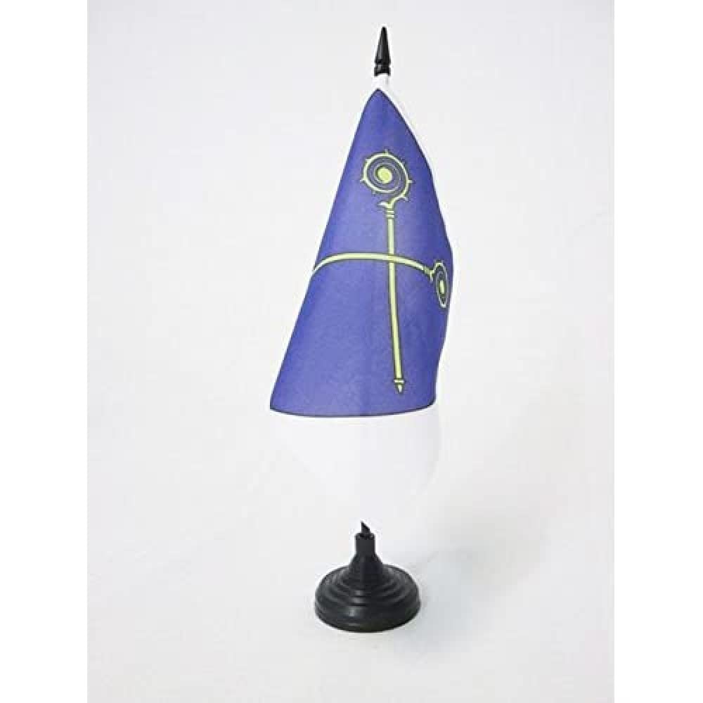 AZ FLAG - Order of Canons Regular of Prémontré Table Flag 5'' x 5'' - Premonstratensians Office Mini Banner 100% Polyester 15 x 15 cm - Mini Desk Flag with 10'' Pole and Black Plastic Base