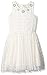 BTween Girls' Windowpane Crochet Skater Dress with Embellished Jewel Neck