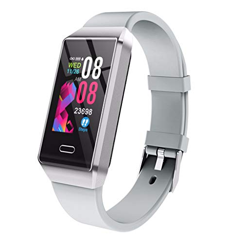 Sunward Bluetooth Smart Watch Sports Fitness Activity Heart Rate Tracker Watch IP67 Waterproof Calories Pedometer (Silver)