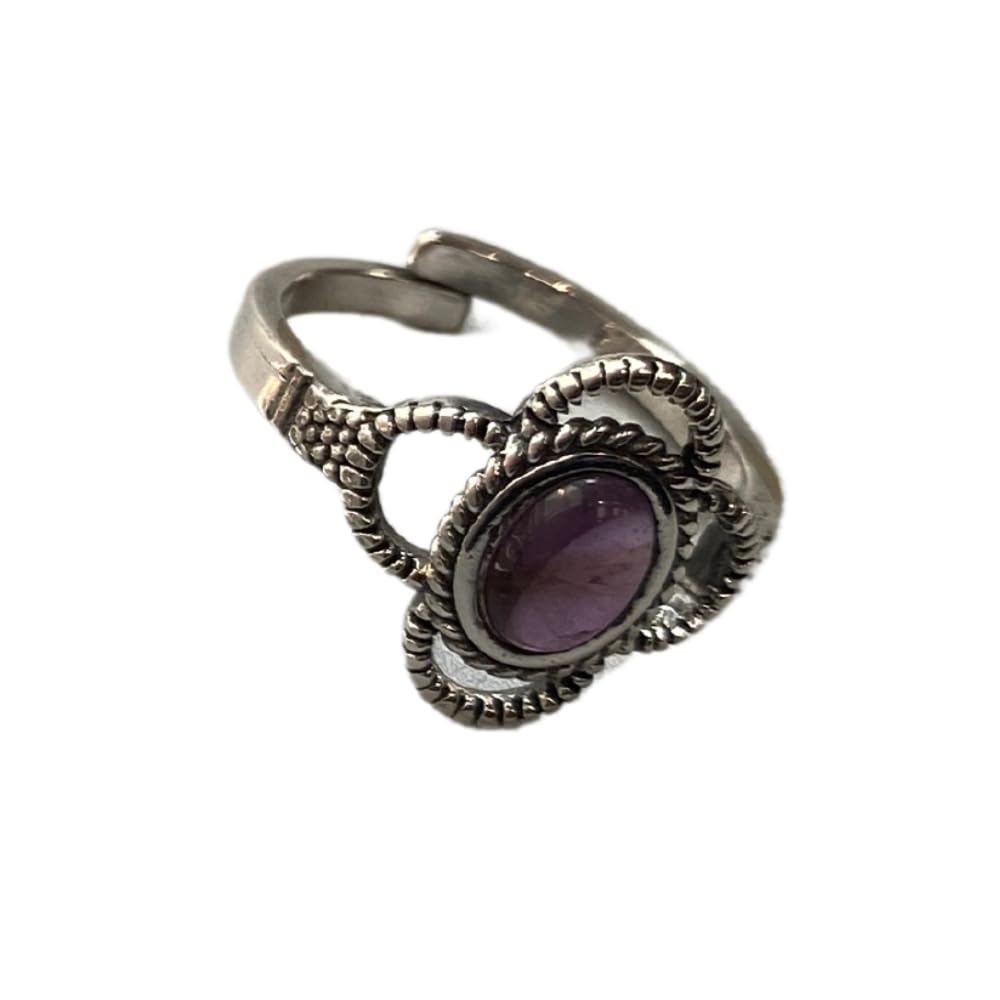 VIE Boho Blossom Crystal Ring, Amethyst