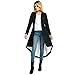 City In Left Women' s Slim Long Dovetail Turn-Down Collar Trench Coats (XX-Large, Black)