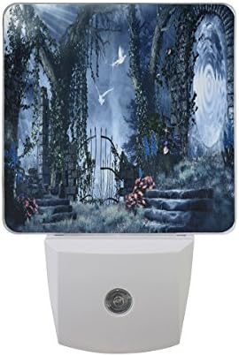 Saobao LED Night Light Energy saving Magic Portal In The Abandoned Garde Auto Senor Dusk to Dawn Night Light great for Bedroom bathroom living room Hallway any dark room, for child and adults