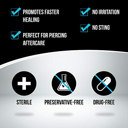 MedZone Piercing Aftercare and Wound Sterile Saline Spray Wash, 8 Ounce