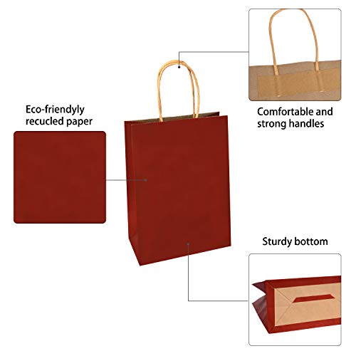 Livder 24 Pieces Christmas Gift Bag, Red Green Kraft Paper Bags with Handles (8.66 x 6.3 x 3.15 Inches) - Thumbnail 3