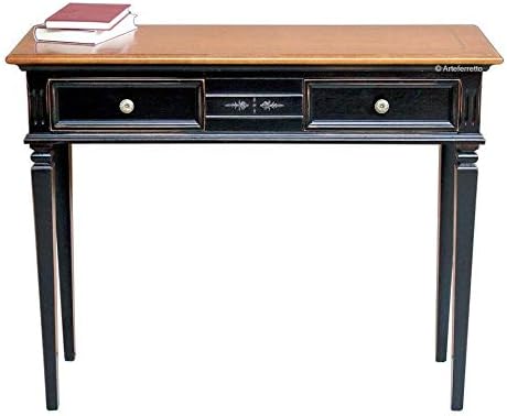 Artigiani Veneti Riuniti Two tones console table, black and cherry console table, entryway table, rectangular side table, 2 drawers console table in wood made in Italy by artisans
