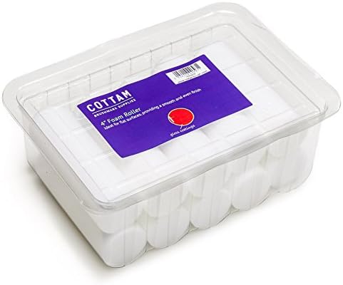 COTTAM High Density Foam Paint Roller Sleeves (Sponge) x10, White, 4-Inch