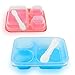 Premium Happy Lunch Boxes with Spoon and Fork - Food Containers  - Kids Adults - Set of 8