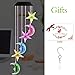 VICOODA Wind Chimes Outdoor, Solar Wind Chimes Color-Changing Moon Star Waterproof Unique Decoration Chimes Mobile Solar Light Mom Birthday Gift for Home Balcony Festival Garden Yard(Moon & Stars)