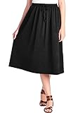 TRENDY UNITED Women's Elastic Bohemian Midi Skirt with Pockets