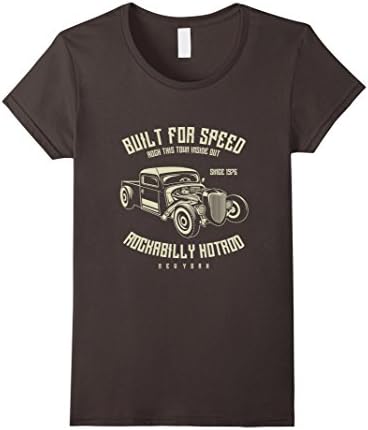 Womens Classic Car Hotrod Built for Speed T Shirt Large Asphalt