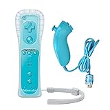 Built in Motion Plus Remote and Nunchuck Controller+Case for Nintendo Wii&Wii U (blue)