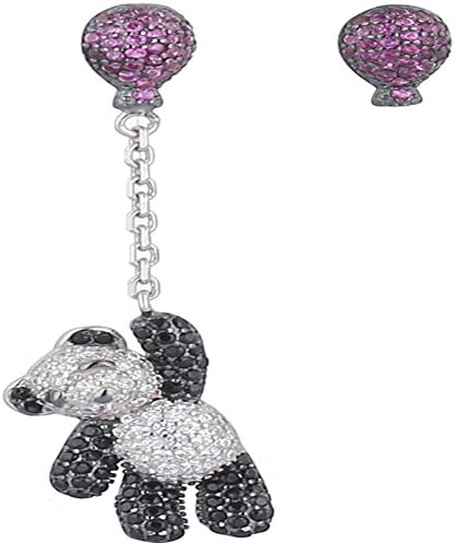 WoWen 925 silver fashion new shine full of drill panda earrings silver jewelry