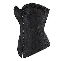 Blidece Women Tapestry Steel Lace Boned Corset