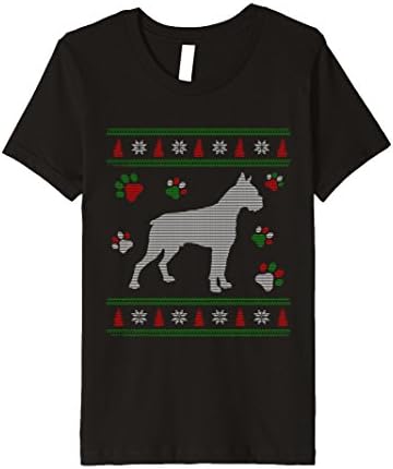Kids Merry Christmas Boxer Dog Cute T-Shirt Funny Gifts 10 Black
