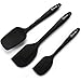 Vervetie Silicone Spatula Set One-Piece Design Kitchen Utensil Set, 3-Piece BPA Free Heat Resistant Spoon & Spatulas (Black)