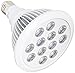 Sandalwood LED Plant Grow Light for Hydroponic Garden and Greenhouse, 12W, E27 Socket, 3 Bands