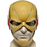 XCOSER Men's The Flash Mask PVC Red Adult for Halloween Party 2015 Classic Yellow