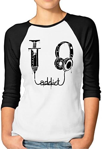Women's Addict Music Is Medicine Baseball Tee Classical Sleeve Baseball