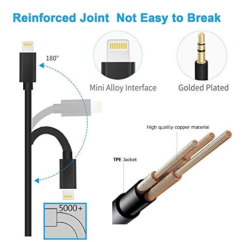 Aux Cable for Car 3.5mm Aux Cord Compatible with Phone XR/XS/XS Max/X/8/8 Plus/7 Plus, 3.5mm Male Stereo Audio Cable Car Aux Cable for Car/Home Stereo or Headphones(3.3ft)