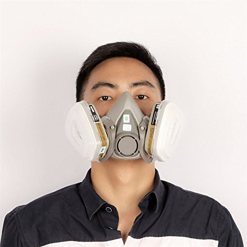 RONGT Safety Mask 3M 7502 / 6200 Respirator Half Face Gas Mask Painted Activated Carbon Mask Against Organic Vapors Gas Cartridges 7 Items for 1 Set (7502) - Thumbnail 7
