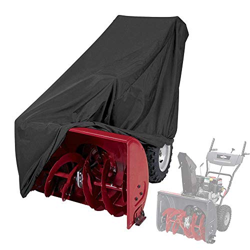 Himal Snow Thrower Cover-Heavy Duty Polyester,Waterproof,UV Protection,Universal Size Snow Blower Covers for Most Electric Two Stage Snow Blowers with Carry Bag (Black(Larger))