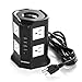 Safemore 8-AC Outlets Power Strip with 2.1A 4 USB Charging Ports and 6.5-Feet Cord (Black/White)