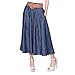 Kaachli Women's Midi Denim Skirt (with a Belt) (L)