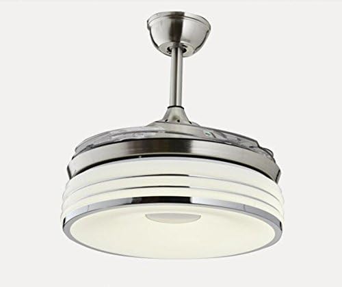 Huston Fan 42 Inch Home Ceiling Lights Ceiling Fan With Retractable Blades Living Room Ceiling Llights Silver Chandelier Fan Indoor Led Lights With Remote
