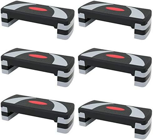 Smartxchoice 30'' Adjustable Workout Aerobic Stepper Fitness Step Platform 4" - 6" - 8" Exercise Aerobic Platform Stepper w/Risers for Home Gym โฆ