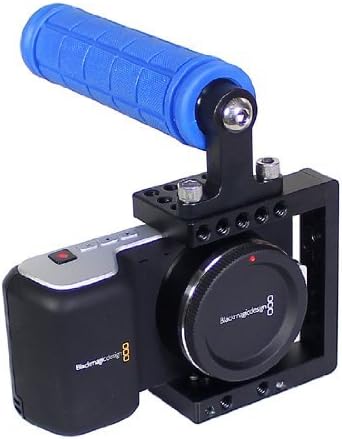 ZMcamera Mini BMPCC Cage Blackmagic Pocket Case With Handle Dslr Cage DSLR Rig By BMPCC Cage Blue
