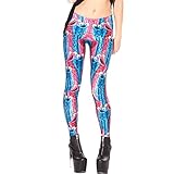 JOYHY Women's Stretchy Digital 3D Printed Plus Size Footless Leggings Pants