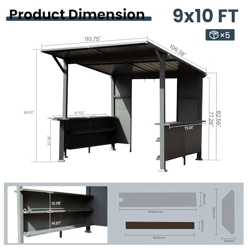 Domi 9x10 FT Hardtop Grill Gazebo Review: Permanent BBQ Canopy with Steel Roof image 20