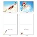 M6448TYG The Flying K9: 10 Assorted Thank You Note Cards Featuring a Variety of Dog Breeds Enjoying Flights of Fancy, w/White Envelopes.